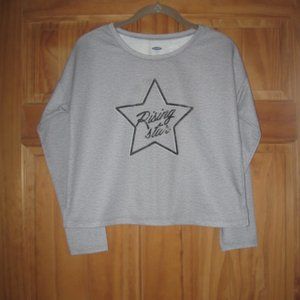 5/$30 Girls Old Navy "Rising Star" Long Sleeve Gray Pajama Top